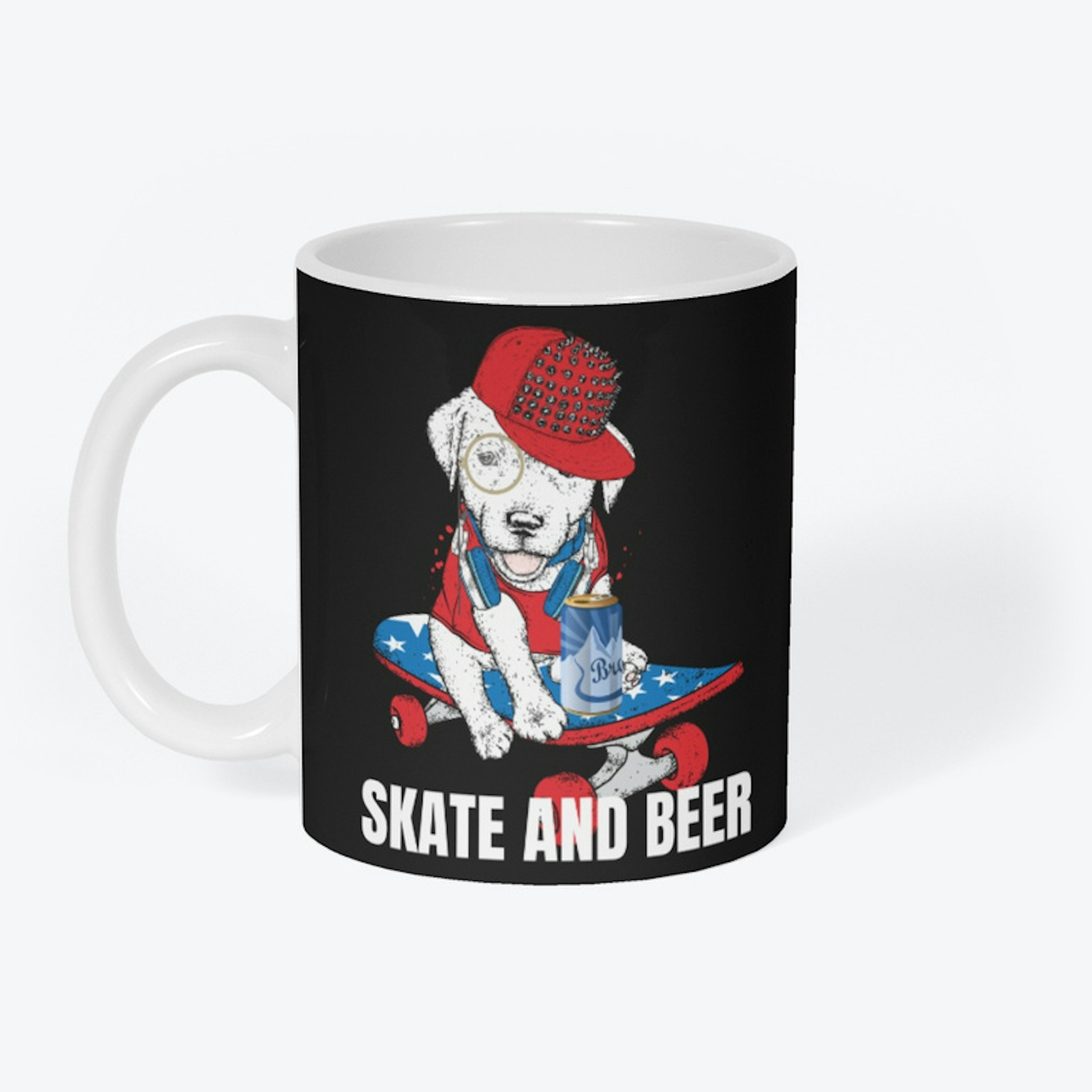dog skate and beer t-shirt