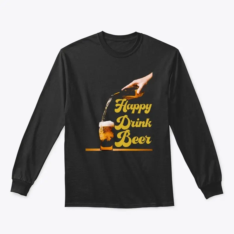 funny happy drink beer tshirt